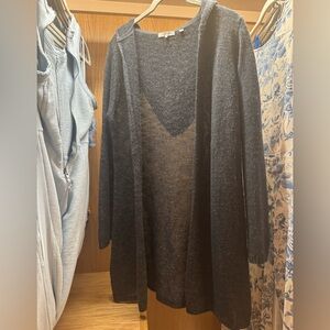 360 Sweater grey hooded duster